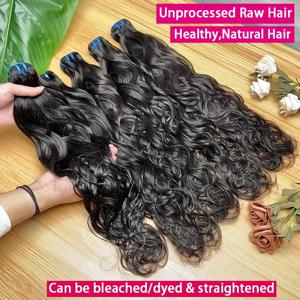 18A 등급 베트남산 천연 웨이브 번들 100% 인모 연장용 생모 미가공 천연 웨이브 곱슬머리, 탈색 가능 # 613