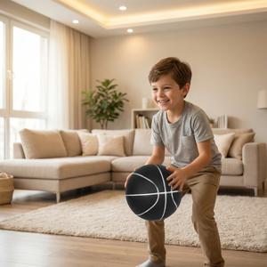 무소음 농구공 새 블랙 사이즈 7 공 실내 무소음 트레이닝 농구공 아이들 집에서 놀기용 소년 생일 선물