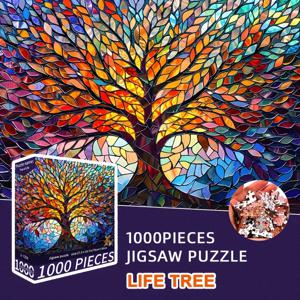 활기찬 나무 그림의 1000피스 성인용 직소 퍼즐, 완성된 크기 70x50cm (27.5x19.7인치)