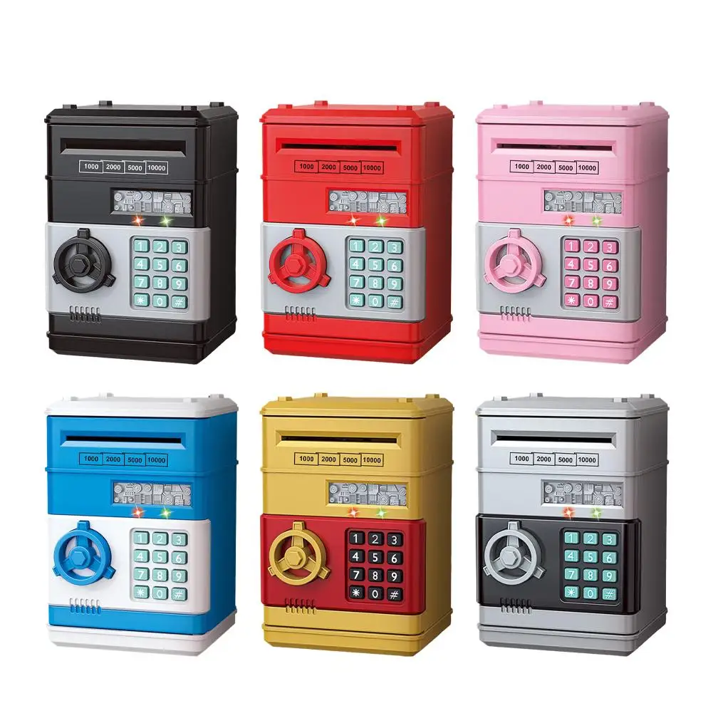 창의적인 전자 ATM 비밀번호 저금통 미니 금고 동전 현금 저금 상자 잠금 동전 은행 ATM 어린이 선물