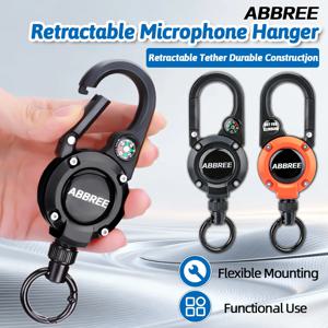 ABBREE 리트랙터블 헤비 듀티 풀 릴 카라비너 키 체인 강력한 스틸 와이어 로프 버클 아웃도어 마이크 행거 클라이밍