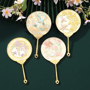 문화적 창의적인 중국 스타일 손거울, 고전적 패턴 금박 휴대용 접이식 거울, 여행 기념품 선물