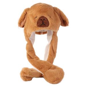 창의적인 카피바라 모자, 귀가 움직이는 푹신한 동물 귀 모자, 성인용 부드러운 모자