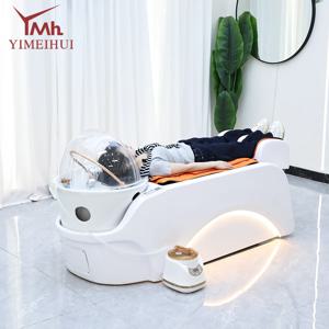 미용실 가구 공급업체 전동 스파 헤드 워터 테라피 샴푸 베드 헤어 세척 마사지 의자 샴푸 베드(볼 스티머 포함)