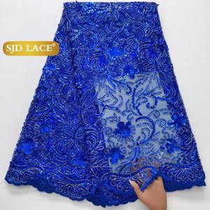 SJD 레이스 아프리카 프랑스 튤 스팽글 메쉬 레이스 원단 2026 고품질 나이지리아 프랑스 네트 레이스 여성 파티 드레스 재봉용 4591