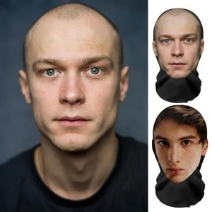 유라 보리소프 3D 프린트 무봉제 마스크 헤드 커버 존 포크 스마일 파티 코스프레 소품 UV 보호 쉴드 호날두 패턴