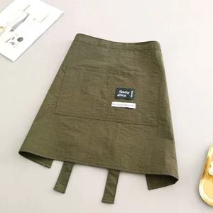 1개 주방 캔버스 앞치마 여성용 레스토랑 웨이트리스 앞치마 확장형 허리밴드 및 강화된 솔기가 있는 반 앞치마