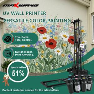 벽&바닥 프린터 2 in 1 휴대용 UV 잉크젯 기계 3.5M 높이 타일 바닥 유리 금속 캔버스 나무에 직접 3D 프린팅 가능