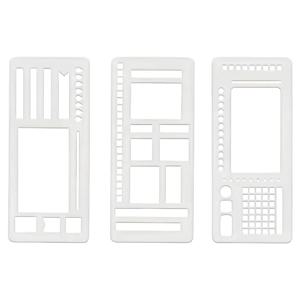 3팩 수제 유연한 레코드 템플릿 – 저널/스크랩북/일일 계획 및 초안 작성용 다기능 마일라 스텐실