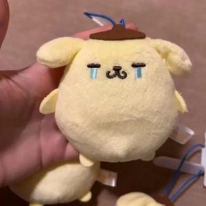 귀여운 산리오 폼폼푸린 봉제 인형 펜던트 애니메이션 만화 우는 표정 봉제 키체인 장난감 배낭 장식 선물