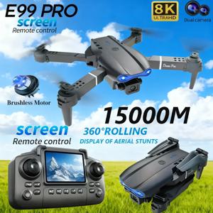 E99 프로 드론 스크린 리모컨 쿼드콥터 원격 4축 항공기 8K HD 촬영 UAV 고도 고정 헬리콥터 장난감