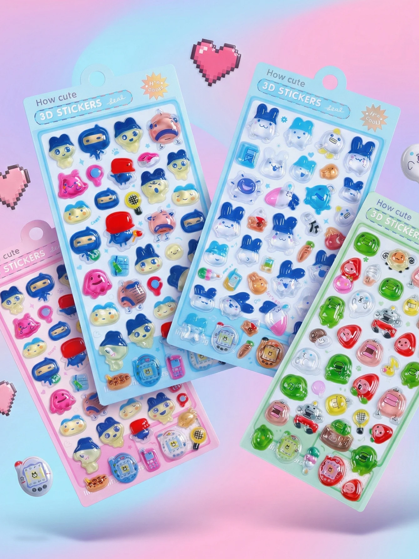 3D 귀여운 동물 스티커 만화 입체 스티커 어린이 수공예품 DIY 휴대폰 장식, 매우 적합합니다.