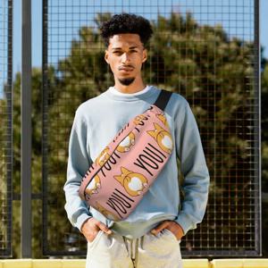 크로스바디 웨이스트 백 코기 엉덩이 모양 남녀공용 조절 가능한 패니 팩 여행용 러닝용 현금 휴대폰 파우치 가슴 백