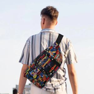 크로스바디 웨이스트 백 레트로 게임 박스 남녀공용 조절 가능한 패니 팩 여행용 러닝 머니 폰 파우치 체스트 백