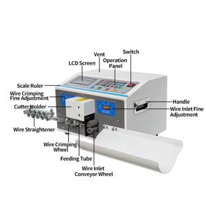 컴퓨터 자동 와이어 스트리핑 기계, 0.1~4mm² 케이블 피복 제거, 절단 길이 0.01~99999mm