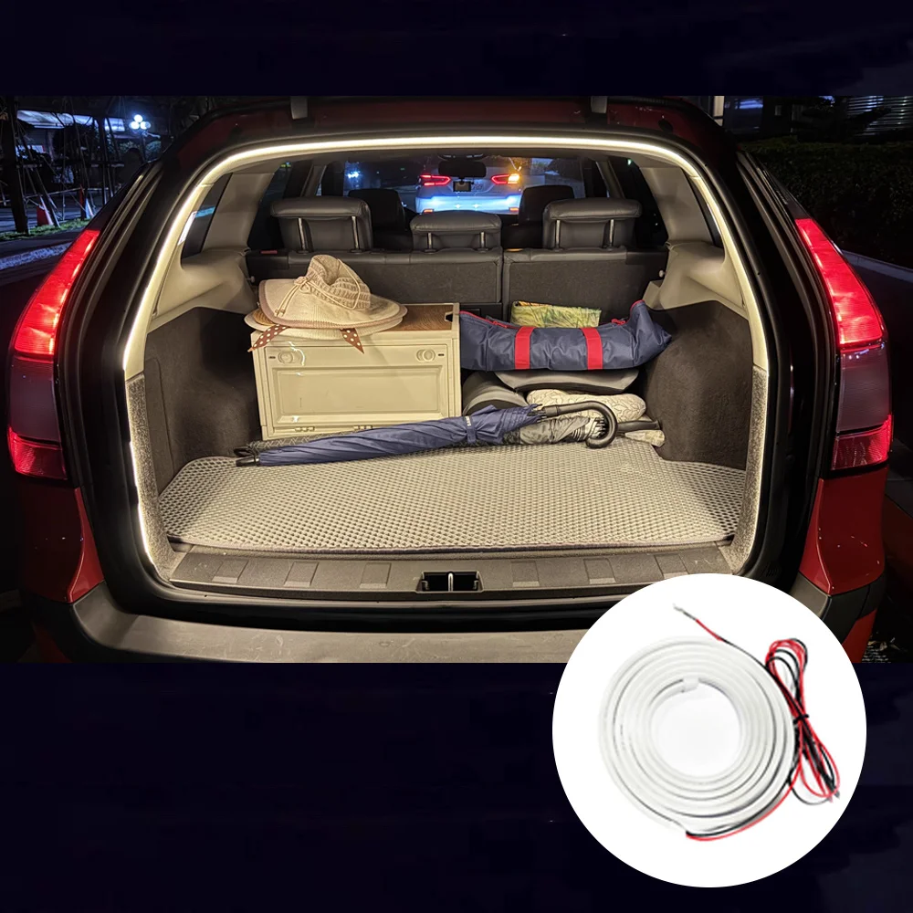 고휘도 자동차 트렁크 조명 무드등 실내 장식 LED 배선 불필요 자동 감지 테일게이트 라이트 스트립