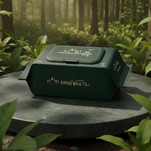 시치미쓱 프리미엄 그린 아기물티슈 80평량 두툼한 엠보싱 물티슈 ewg올그린등급 캡형 72매 10팩