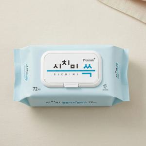 시치미 쓱 프리미엄 병풀시카 플러스 대용량 아기물티슈 캡형 72매 70gsm 5팩