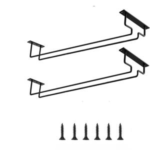 캐비닛 아래 수납 블랙 주방 정리함 유용한 철제 선반 유리 홀더 걸이형 바 대형 와인잔 걸이 랙