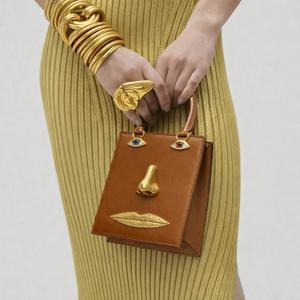 미니 페이스 백 여성용 고품질 블랙 가죽 명품 브랜드 핸드백 주얼리 아이즈 골드톤 메탈 숄더 스트랩 크로스바디 백