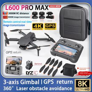 L600 PRO MAX GPS 드론 전문가용 4K 카메라 3축 짐벌 항공 UVA 5G FPV 브러시리스 장애물 회피 접이식 쿼드콥터 드론