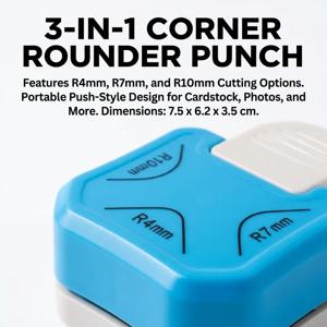 스크랩북 카드 공예용 3 in 1 코너 라운더 커터, 금속 플라스틱 디자인 종이 모서리 제작기 4mm 7mm 10mm