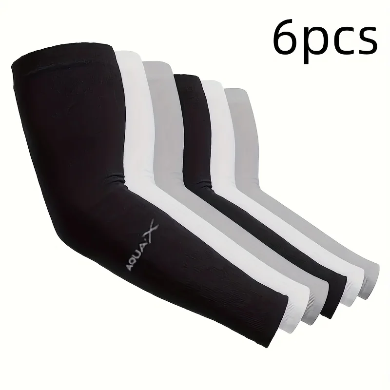 2/6개 아이스 슬리브 여름용 아이스 실크 자외선 차단 썬스크린 슬리브 통기성 사이클링 남녀공용, 야외 스포츠 탄력 핏