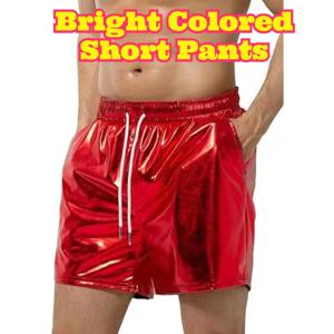 남성용 반짝이는 메탈릭 짧은 캐주얼 솔리드 컬러 루즈핏 여름 비치웨어 가볍고 통기성 좋은 스트리트웨어 파티 의상 데일리 휴가룩
