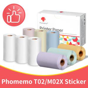 Phomemo 3 롤 자체 접착 투명 스티커 T02 M02X 라벨 용 감열지 스티커 DIY 사진 텍스트 연구 노트 인쇄