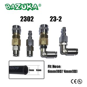 HPA(미국) 2302 23-2 1/4인치 6mm(OD) 4mm(ID) 호스용 푸시인 파이프 피팅 어셈블리가 있는 포스터 빠른 연결 해제 QD 어댑터