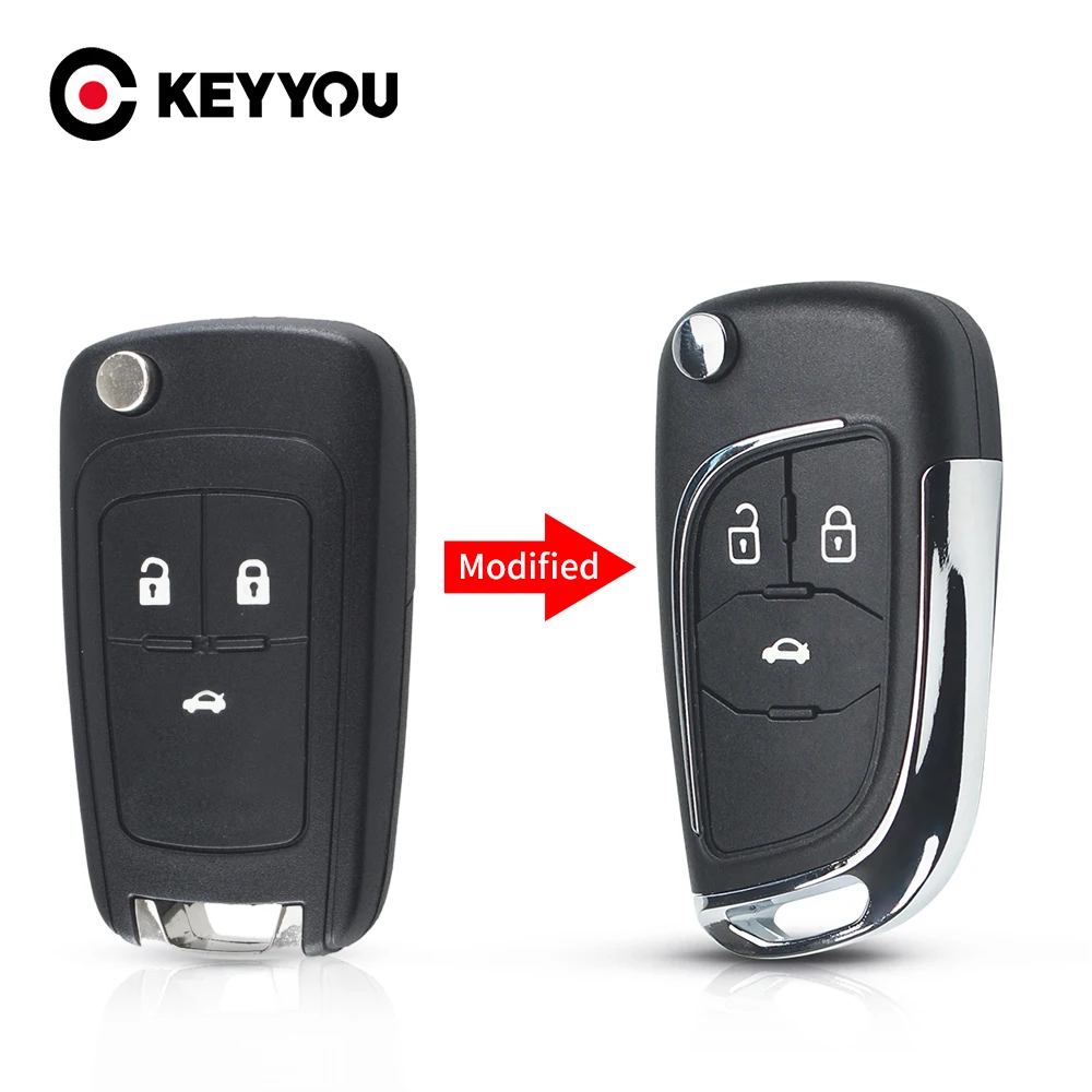 KEYYOU 수정 된 자동차 키 쉘 2/3/4/5 버튼 플립 Chevrolet Lova Aveo Cruze For Opel Vauxhall Insignia Astra Mokka For Buick