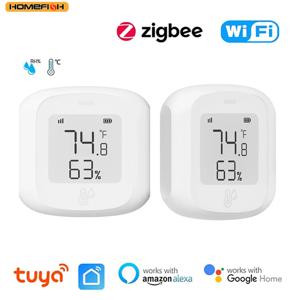 홈피쉬 스마트 와이파이/지그비 온습도 센서 습도계 온도계 LCD 디스플레이 알렉사 구글 홈 지원
