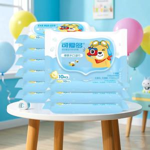 휴대용 손 및 입 청소 물티슈, 100 카운트-10 카운트