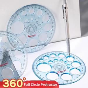 1/2pcs 다기능 기하학적 눈금자 360 °   학교 학생을 위한 전체 원형 각도기 움직일 수 있는 카와이 눈금자 수학 규칙