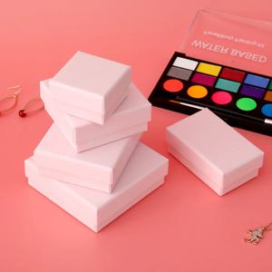 12 개/몫 핑크 7X7X3CM 종이 보석 디스플레이 케이스 보석 정리 상자 간단한 상자 귀걸이 반지 귀걸이 팔찌 목걸이