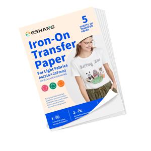 5매 A4 티셔츠용 열전사 용지 빛과 흰색 직물용 잉크젯 프린터용 인쇄 가능한 열전사 비닐