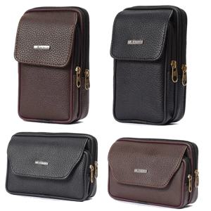 PU 가죽 남성 작은 허리 가방 솔리드 컬러 부랑자 벨트 팩 캐주얼 화니 비즈니스 허리 가방 남성 여행 스포츠 벨트 부랑자 전화 주머니