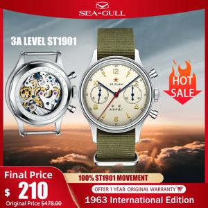 Seagull 1963 인터내셔널 에디션 남성용 기계식 시계, 파일럿 시계, ST1901 레트로 크로노그래프 손목시계, 공군 항공, 신제품