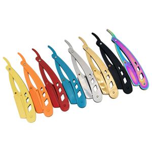 남성용 스트레이트 미용사 면도기 제모 면도 겨드랑이 털 음모 접이식 면도기 제모 도구 (블레이드 제외)