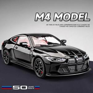 합금 1:24 스케일 BMW M4 스포츠카 모델 시뮬레이션 다이캐스트 장난감 차량 컬렉션 홈 장식 어린이 소년 생일 선물 장난감 자동차