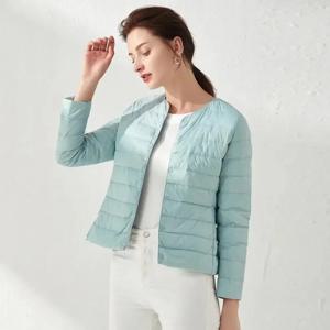 2024 새로운 가을 겨울 따뜻한 초경량 퍼퍼 코트 다운 재킷 여성 슬림 재킷 여성 패션 화이트 오리 코트