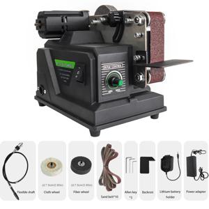 Allsome 미니 벨트 샌더, 10pcs 533*30mm 샌딩 벨트가있는 180W 전기 샌더, Makita 18V 배터리에 적합