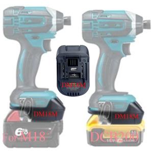 밀워키용 DM18M 컨버터 어댑터, M18용, 디월트 20V 리튬이온 배터리용, 마키타 18V 전동 공구용 USB 보조 배터리 충전기