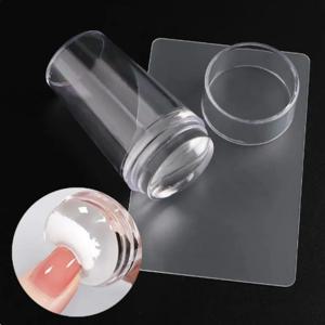 투명 네일 스탬퍼 스크레이퍼 젤리 실리콘 헤드 스탬프, 프랑스 네일 인쇄 네일 아트 스탬핑 플레이트 매니큐어