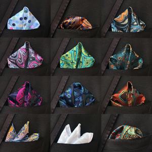46 색상 남성용 손수건 꽃 페이즐리 도트 Hankies Hanky ​​Business Pocket Square Chest Towel 25*25CM