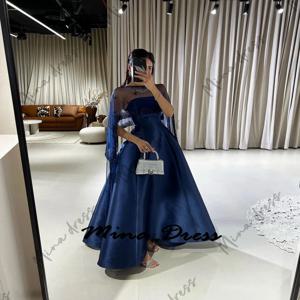 Mina 맞춤형 스팽글 럭셔리 여성 이브닝 드레스, 특별한 날용 숄, 민소매 등 없는 사우디 아라비아 아랍 파티