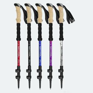 2PCS 알루미늄 하이킹 스틱 텔레스코핑 트레킹 폴 초경량 휴대용 등산 워킹 스틱 등산용
