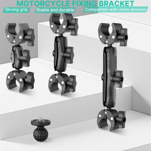 Insta360 One X2 X3 스포츠 카메라 액세서리 용 GoPro 오토바이 자전거 핸들 바 클립 브래킷 용 카메라 더블 클립 크랩 클램프