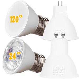 LED 스포트라이트 램프, 에너지 효율적 LED 전구, 따뜻한 백색 조명, 6W LED 다운라이트 천장 조명, GU10 MR16 E27 E14, 220V