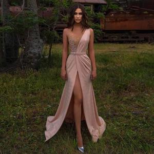 새틴 A 라인 연예인 롱 시크 이브닝 드레스, 원피스 스트랩리스 진주, 발렌타인 데이 원피스, 2025 여성